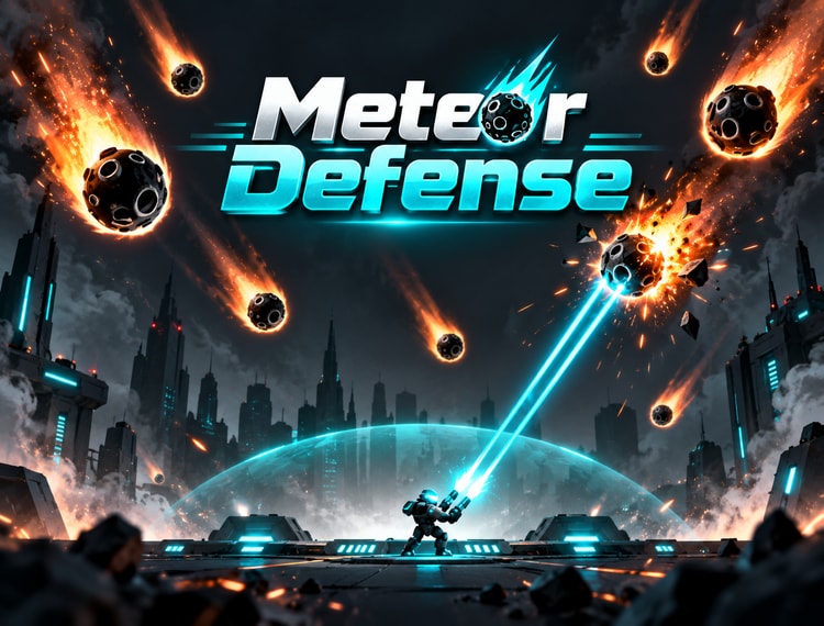 Meteor Defense — a defender protecting the city from incoming meteors